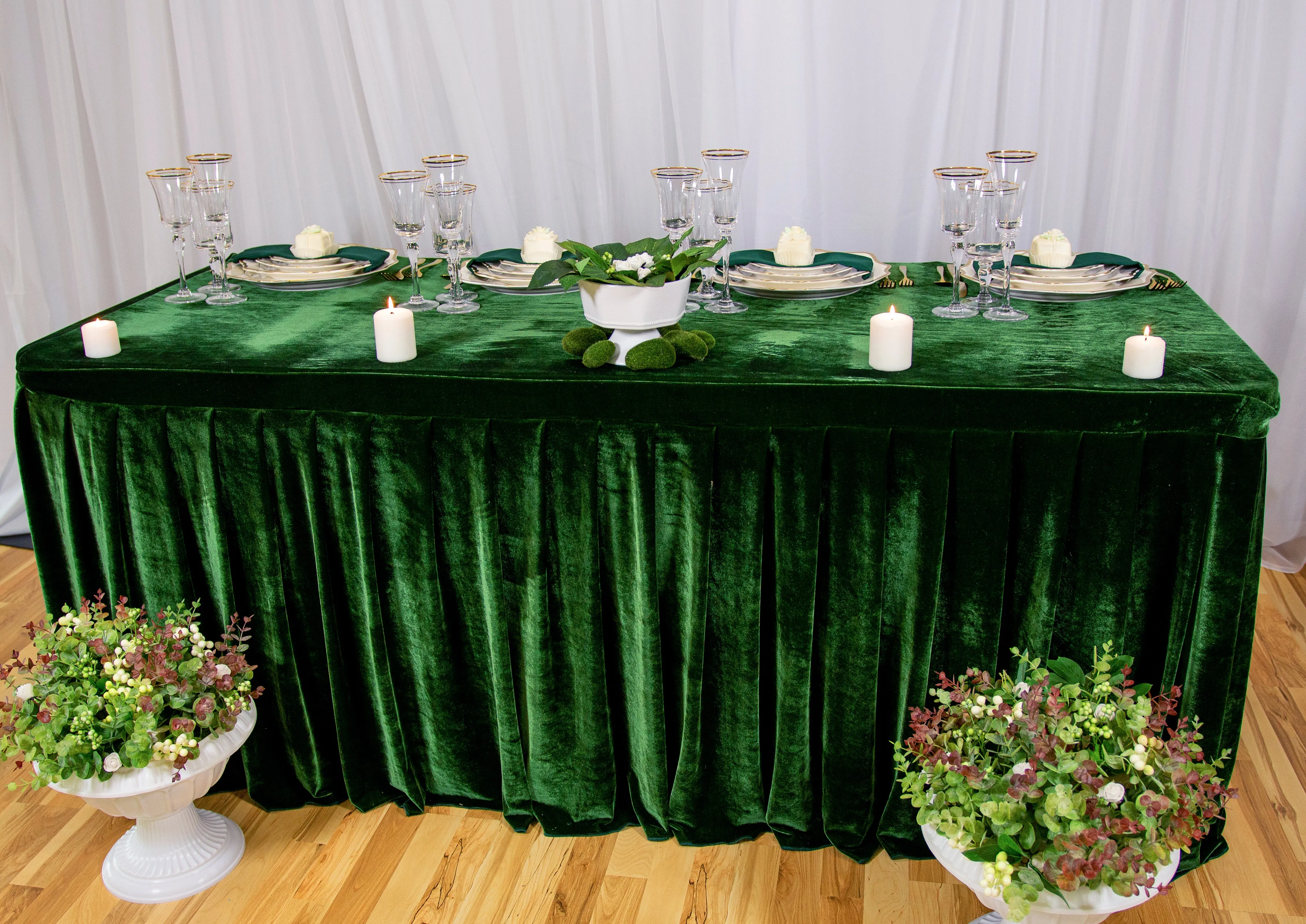 4 ft. Fitted Velvet Table Skirt (7 Colors)