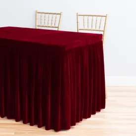 8 ft. Fitted Velvet Table Skirt (7 Colors)