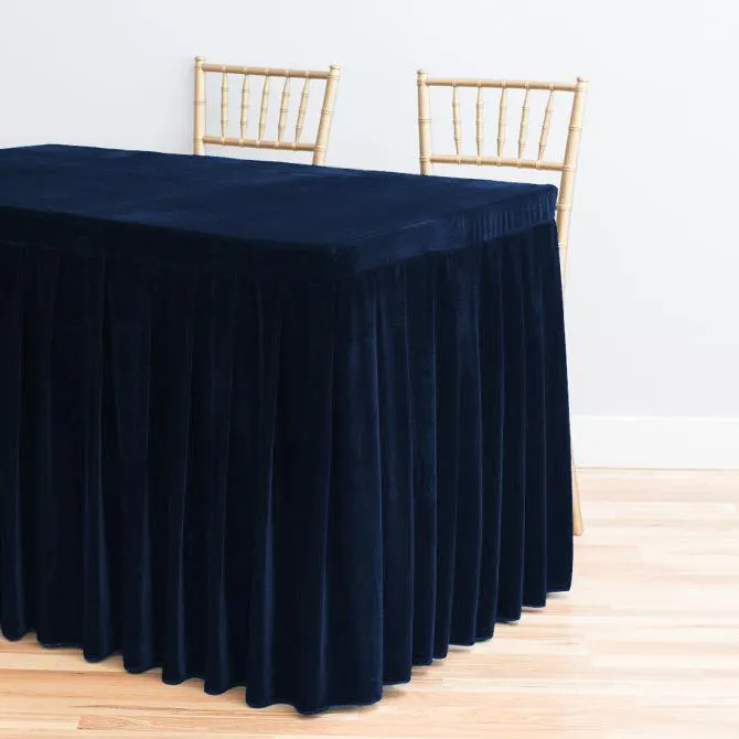 8 ft. Fitted Velvet Table Skirt (7 Colors)