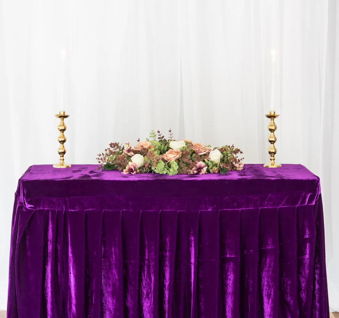 8 ft. Fitted Velvet Table Skirt (7 Colors)