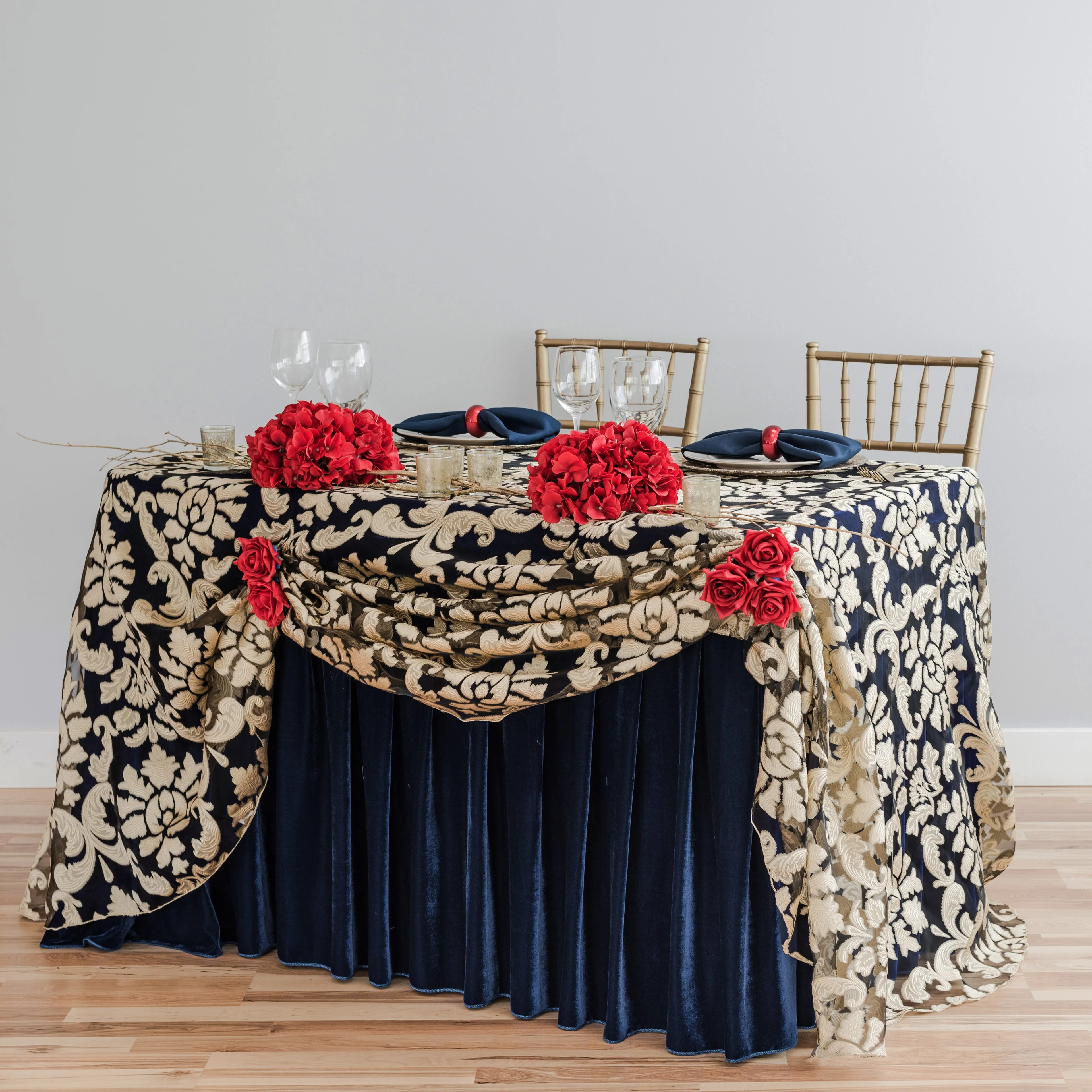 8 ft. Fitted Velvet Table Skirt (7 Colors)