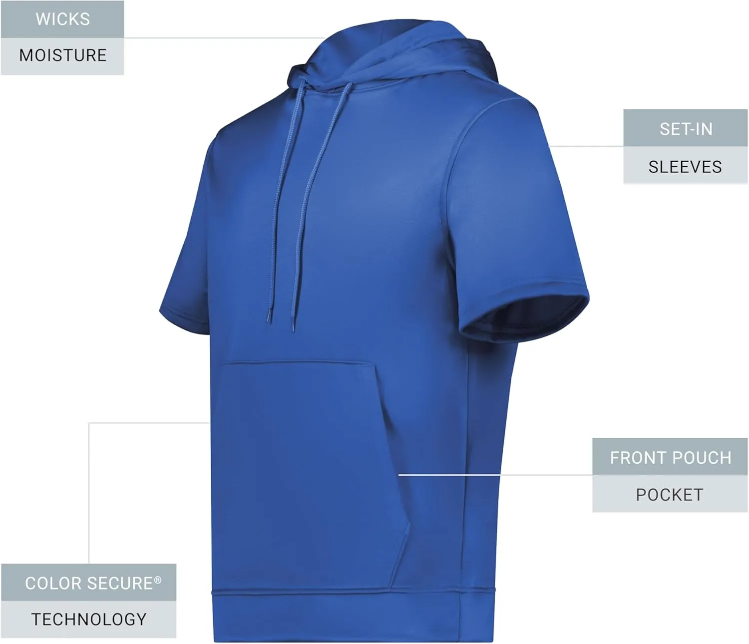 Augusta Sportswear Men's Wicking Fleece Short Sleeve Hoodie