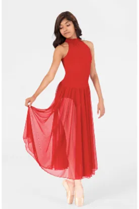 Body Wrappers P733 Long Mock Turtleneck Dance Dress
