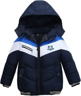 Boys Down Jacket Windproof Warm Parka Padded Thick Outerwear Winter Fleece Lined Thicken Outdoor Clothes for Kids