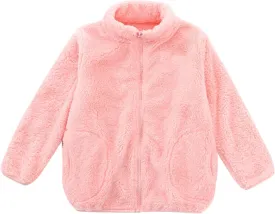 Boys Girls Fuzzy Fleece Jacket Winter Coat Sherpa Fleece Sweatshirt Fall Teddy Coat Kids Lightweight Windproof Jacket