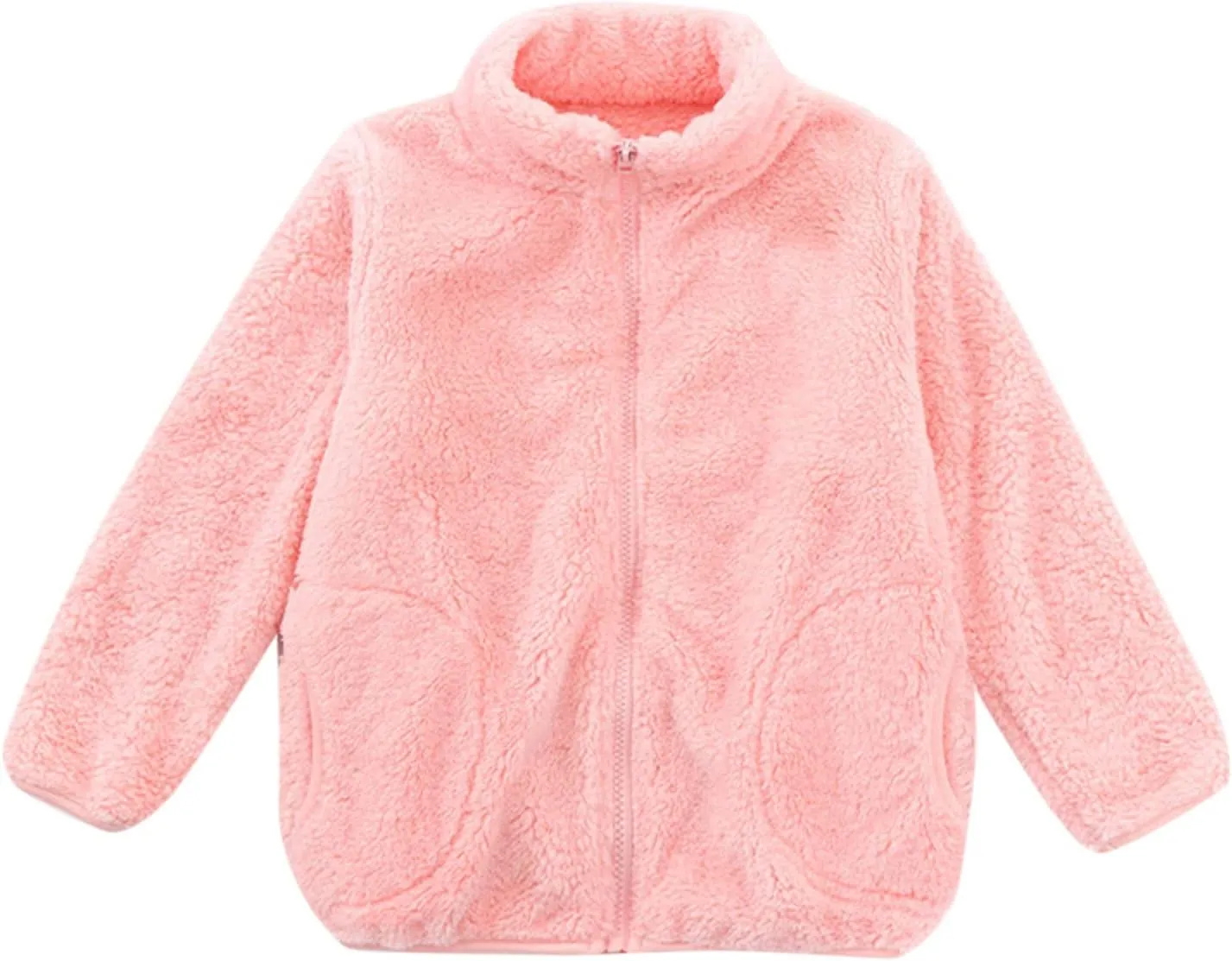 Boys Girls Fuzzy Fleece Jacket Winter Coat Sherpa Fleece Sweatshirt Fall Teddy Coat Kids Lightweight Windproof Jacket