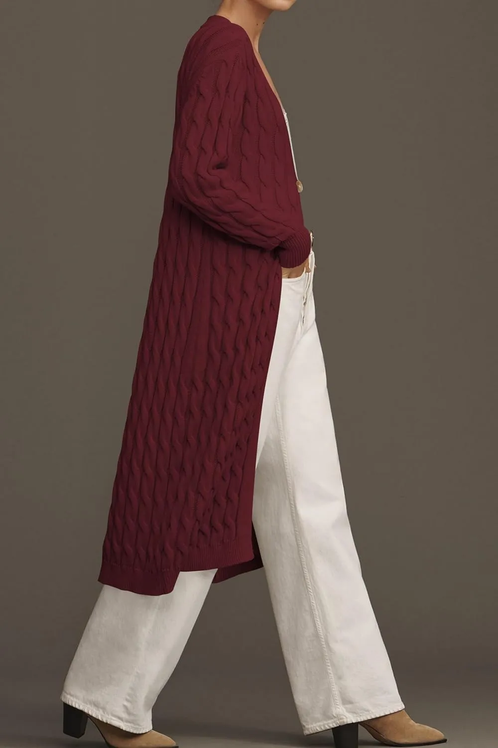 Cakulo Womens Long Cardigans Cable Knit Chunky Cardigan Sweaters Trendy Open Front Fall Sweater Coats 2025