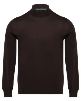 Chocolate Mock Neck Knit Sweater