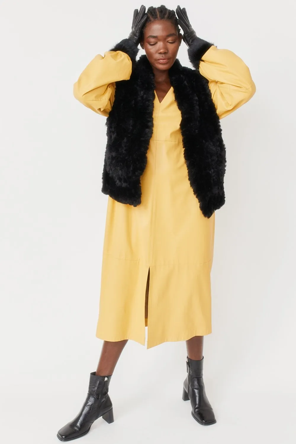 Cissy Strut Hand Knitted Faux Fur Gilet
