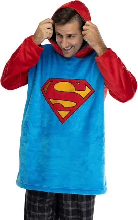 DC Comics Justice League Mens Oversized Sherpa Sweatshirt Lounge Hoodie