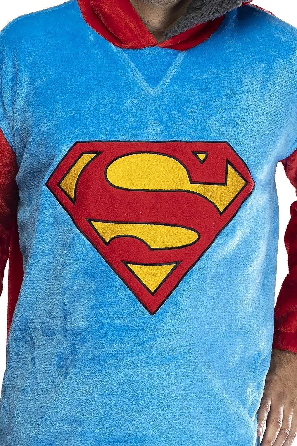 DC Comics Justice League Mens Oversized Sherpa Sweatshirt Lounge Hoodie