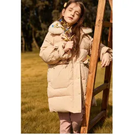Down Jacket Mid-Length Children's Winter Thick Coat Children GIRL'S down Coat