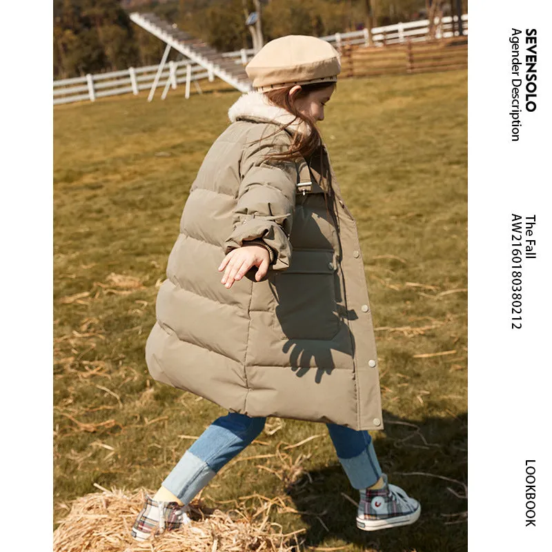 Down Jacket Mid-Length Children's Winter Thick Coat Children GIRL'S down Coat