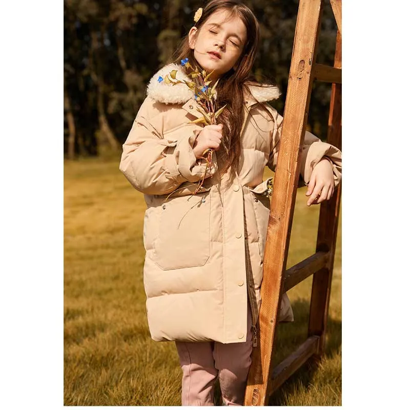 Down Jacket Mid-Length Children's Winter Thick Coat Children GIRL'S down Coat