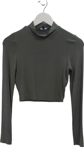 Fashion Nova Green Mock Neck Long Sleeve Top UK S