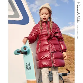 Girl's down Coat Winter Clothing Mid-Length Children's Padded Coat Children Girl's down Coat
