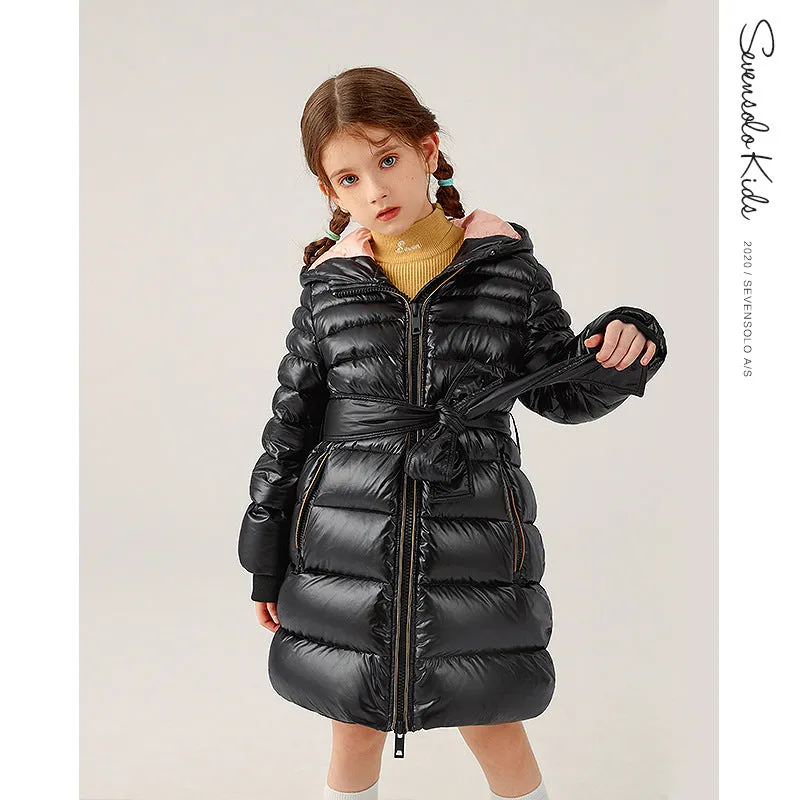 Girl's down Coat Winter Clothing Mid-Length Children's Padded Coat Children Girl's down Coat
