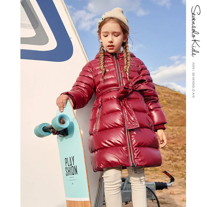 Girl's down Coat Winter Clothing Mid-Length Children's Padded Coat Children Girl's down Coat