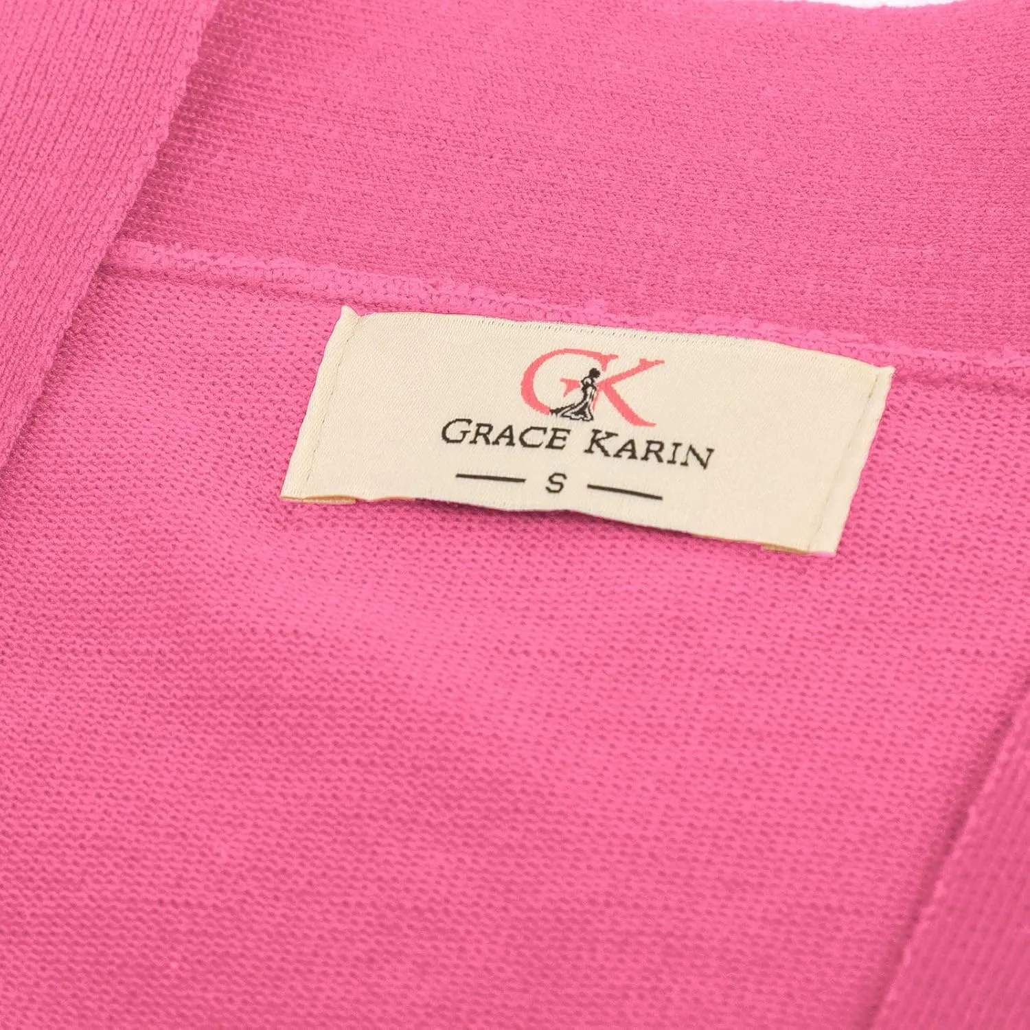 GRACE KARIN Women's 3/4 Sleeve Cardigan Knit Sweaters Cropped Open Front Shrug Bolero
