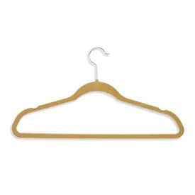 Honey-Can-Do Velvet-Touch Suit Hangers, 9 1/2"H x 1/4"W x 17 3/4"D, Tan, Pack of 50