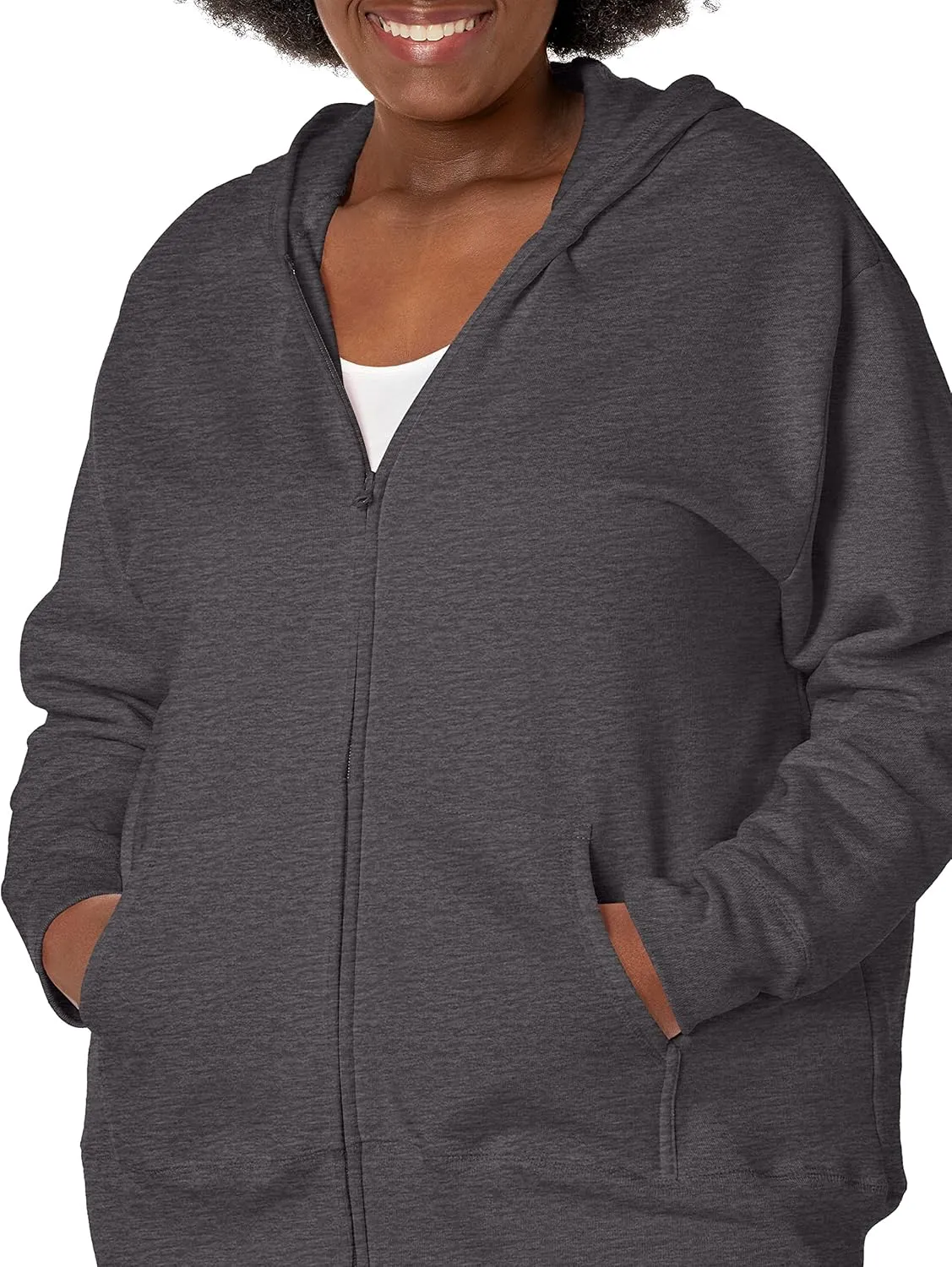 Just My Size Women's Ecosmart Fullzip Fleece Hoodie
