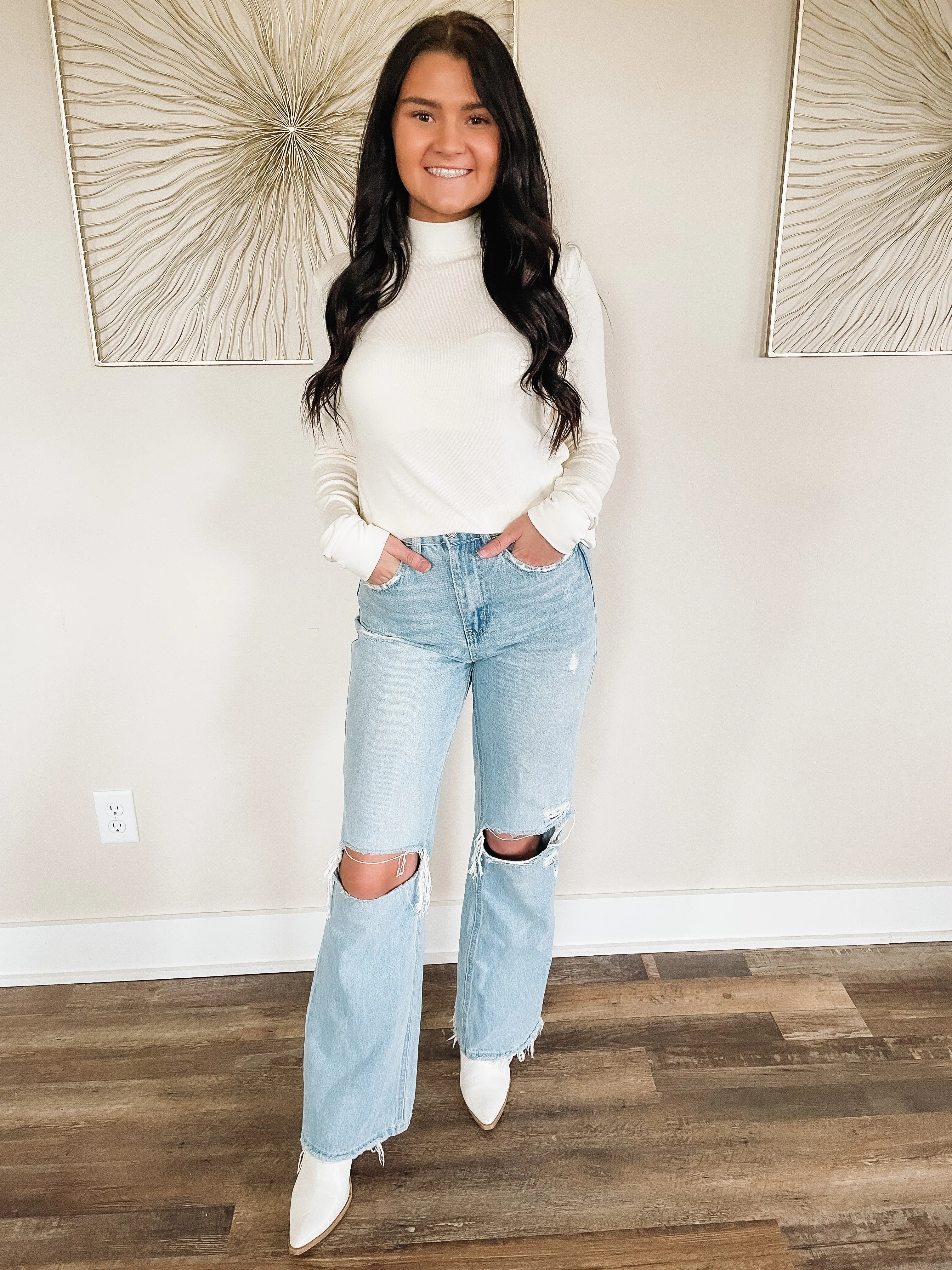 Livie Mock Neck Long Sleeve Top