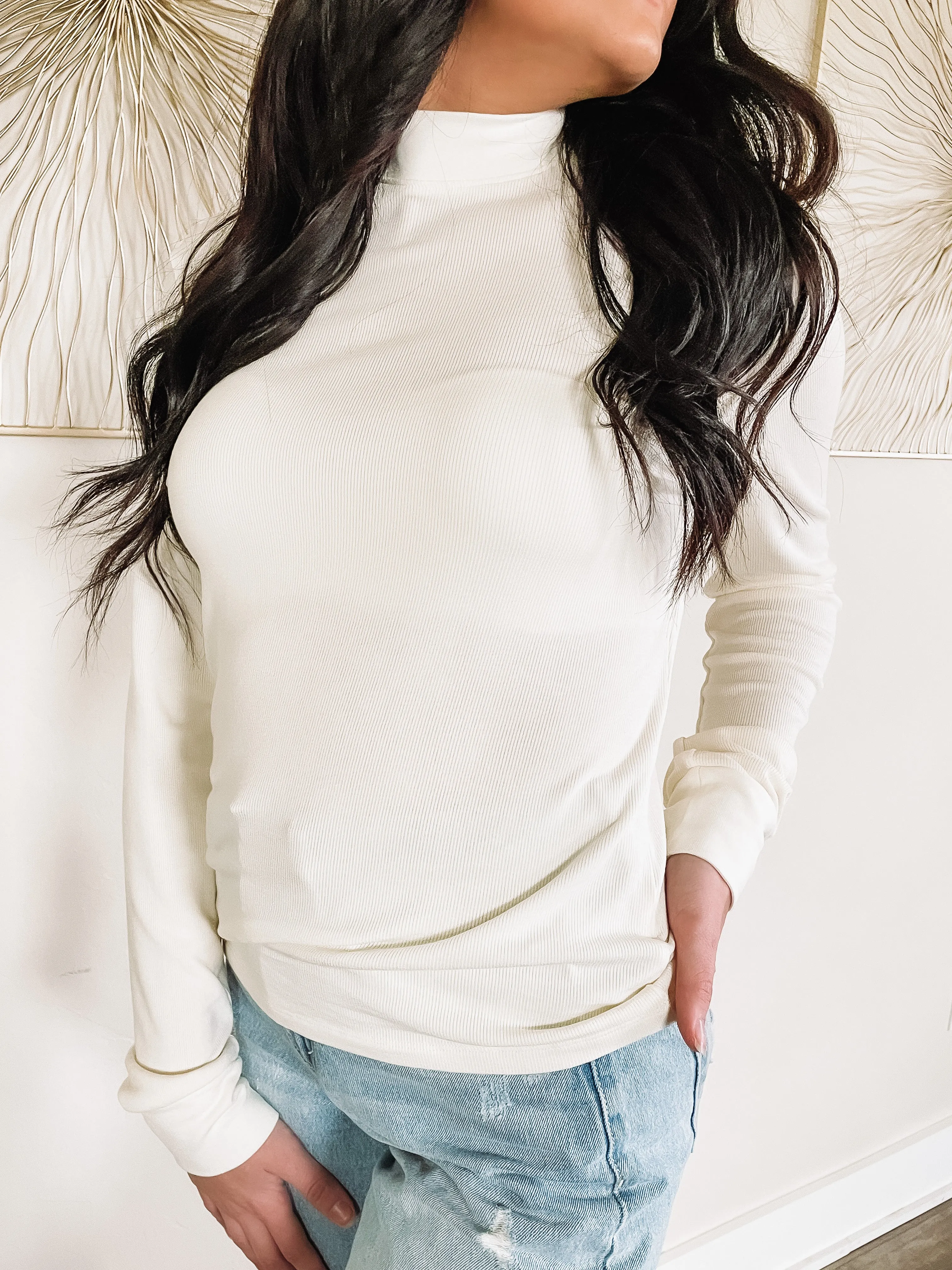 Livie Mock Neck Long Sleeve Top