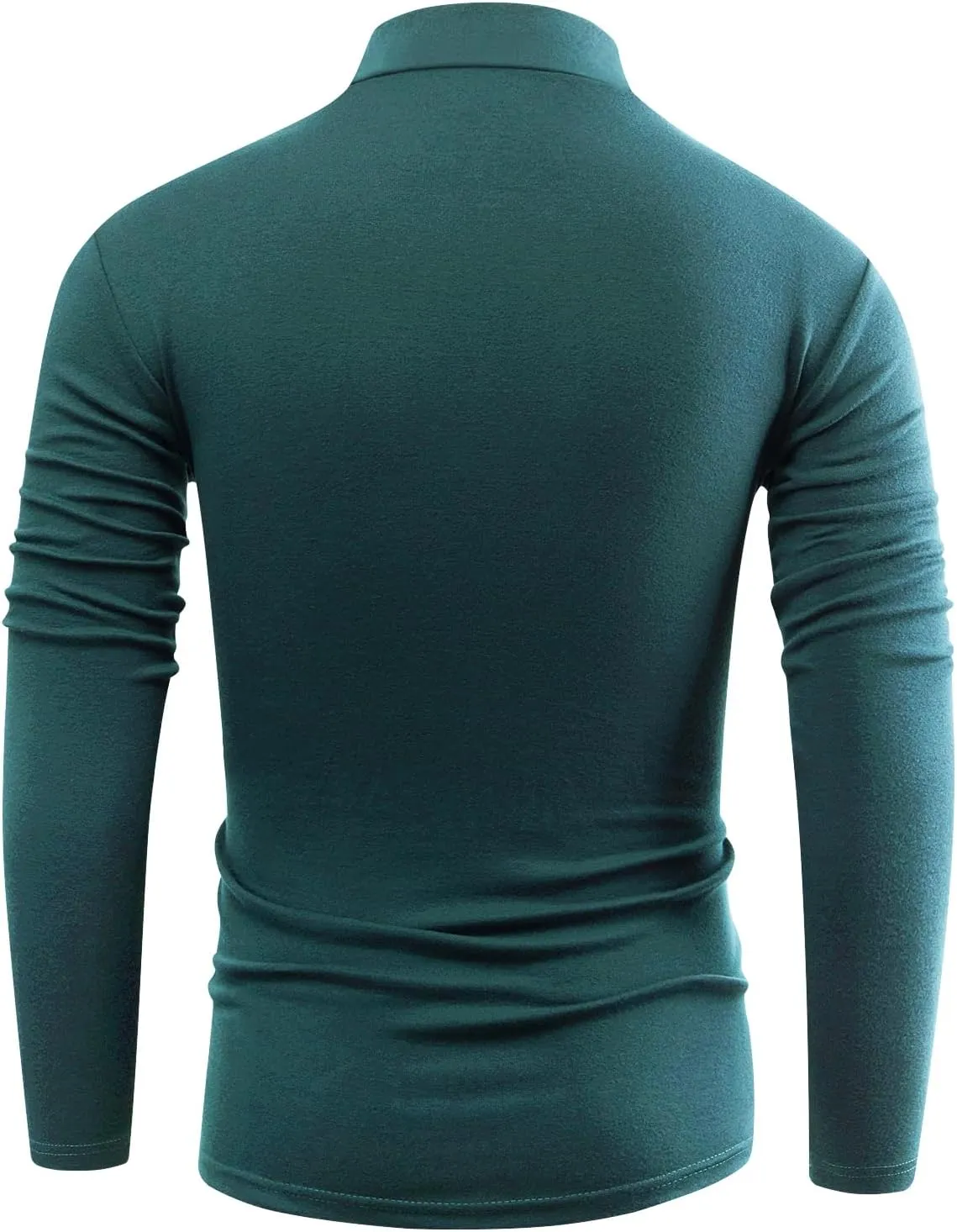 Mens Basic Mock Neck Long Sleeve Soft Knit Fitted Undershirt Sweater T-Shirt Pullover Tops