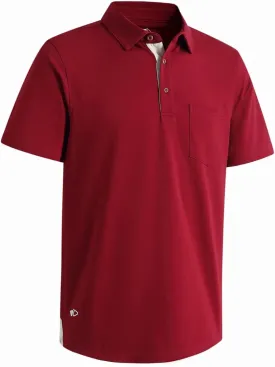 Mens Long and Short Sleeve Polo Shirts Pocket Casual Solid Cotton Blend Drop Cut Collared Polo Shirts for Men