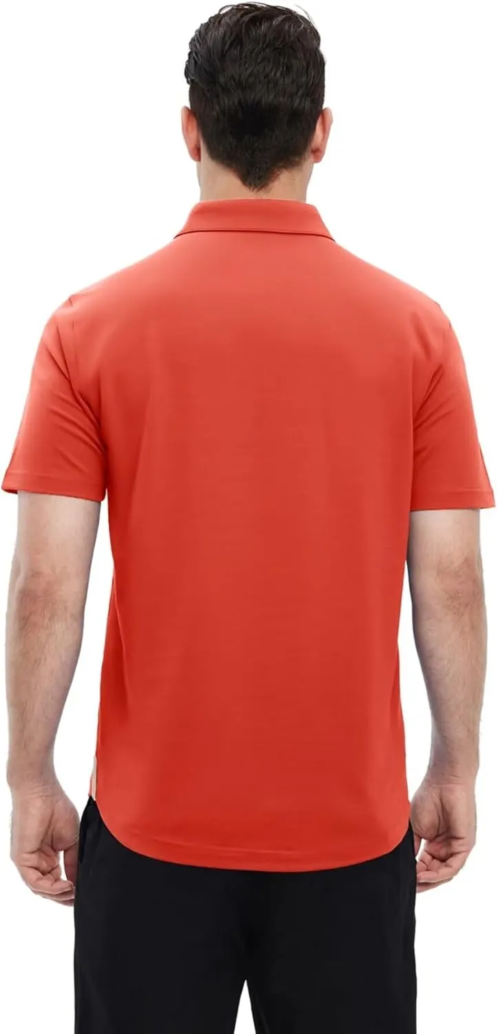 Mens Long and Short Sleeve Polo Shirts Pocket Casual Solid Cotton Blend Drop Cut Collared Polo Shirts for Men