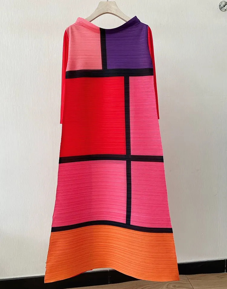 Pre Order:  Colorblock Pleated Dress