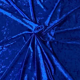 Royal Blue Crushed Stretch Velvet Fabric