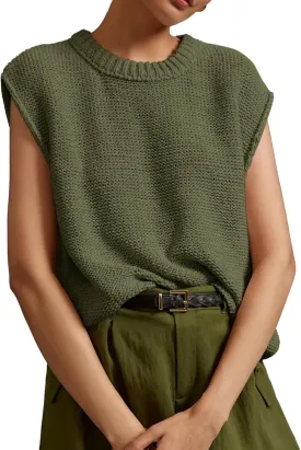 Saodimallsu Womens Sleeveless Crewneck Sweaters Ribbed Knit Tank Tops 2025 Trendy Sweater Vest