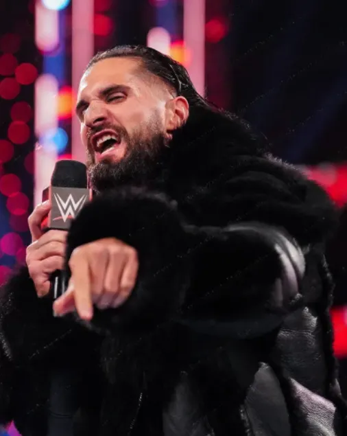 SETH ROLLINS WWE WAR GAMES FAUX SHEARLING REAL LEATHER JACKET