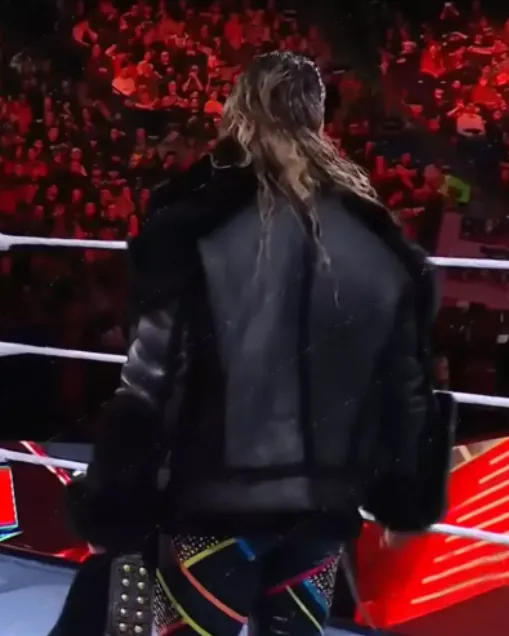 SETH ROLLINS WWE WAR GAMES FAUX SHEARLING REAL LEATHER JACKET