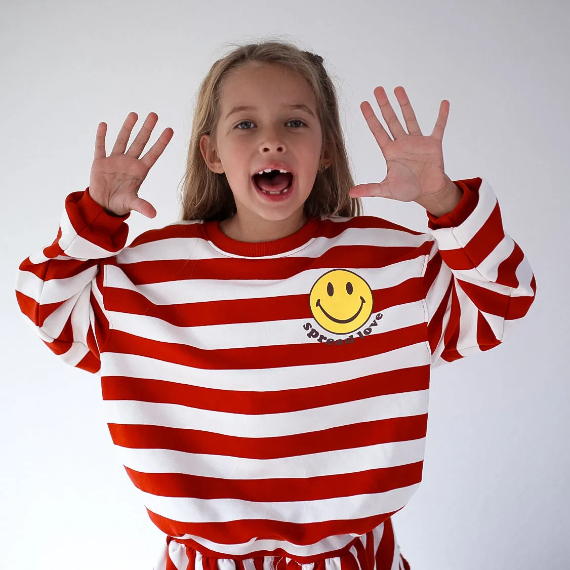 SPREAD LOVE STRIPED | oversized  drop shoulder | KIDS  *IMPERFECT*
