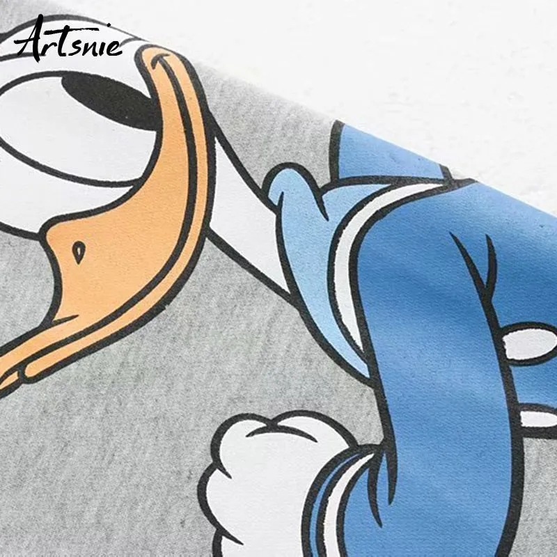 streetwear cartoon print women sweatshirt