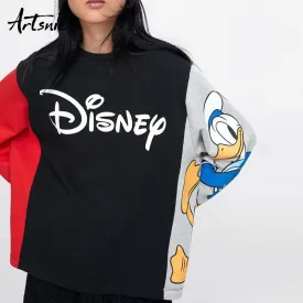 streetwear cartoon print women sweatshirt