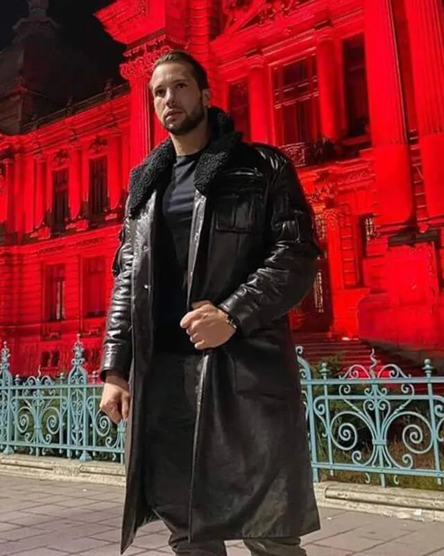 Tristan Tate Brown Shearling Leather Coat