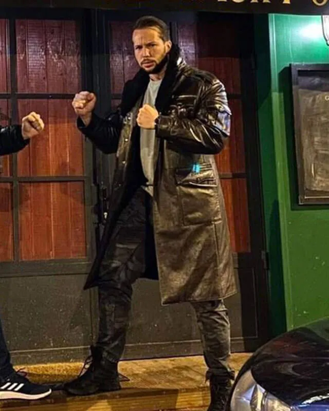 Tristan Tate Brown Shearling Leather Coat