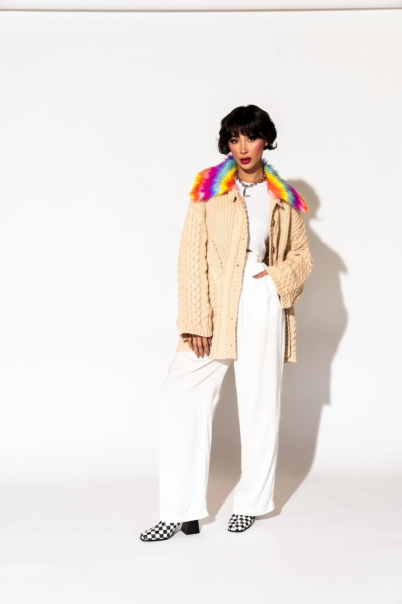 Unbothered Grandpa Cardigan in Beige