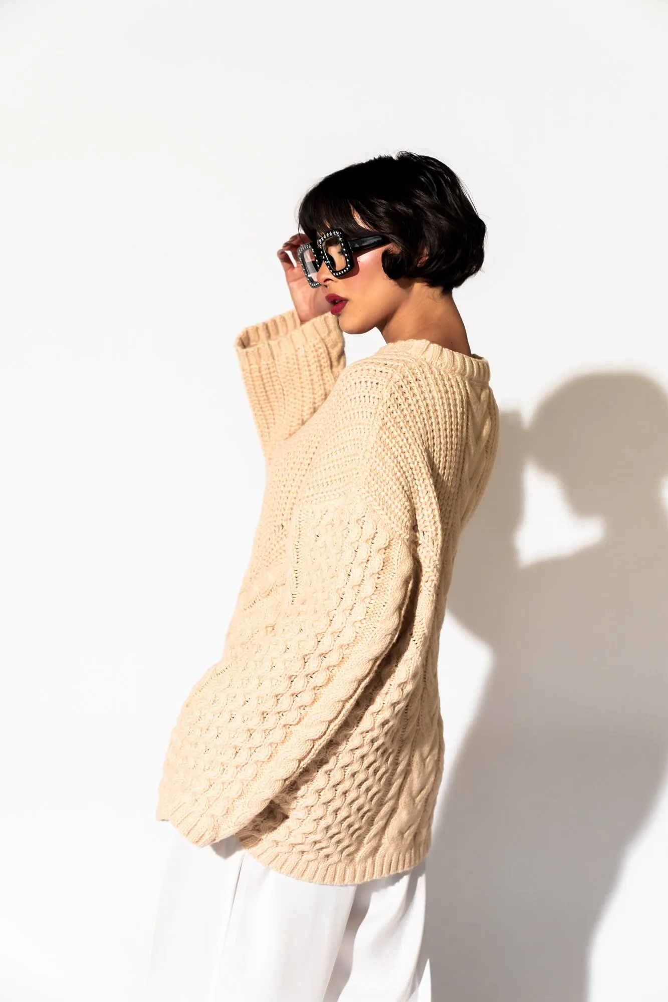 Unbothered Grandpa Cardigan in Beige