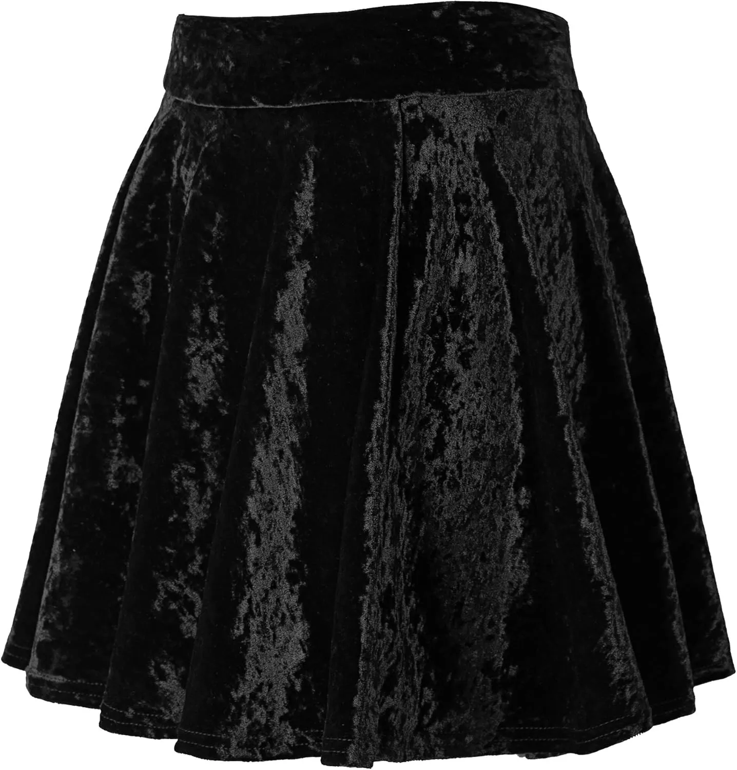 Urban CoCo Women's Vintage Velvet Stretchy Mini Flared Skater Skirt