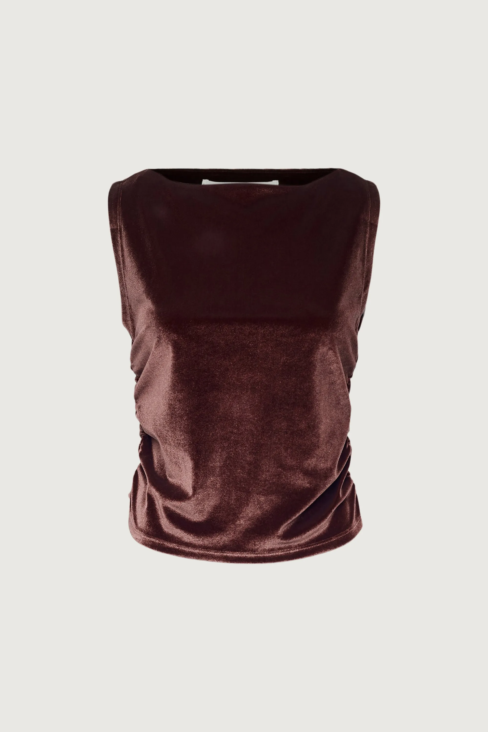 VELVET SLEEVELESS TANK TOP