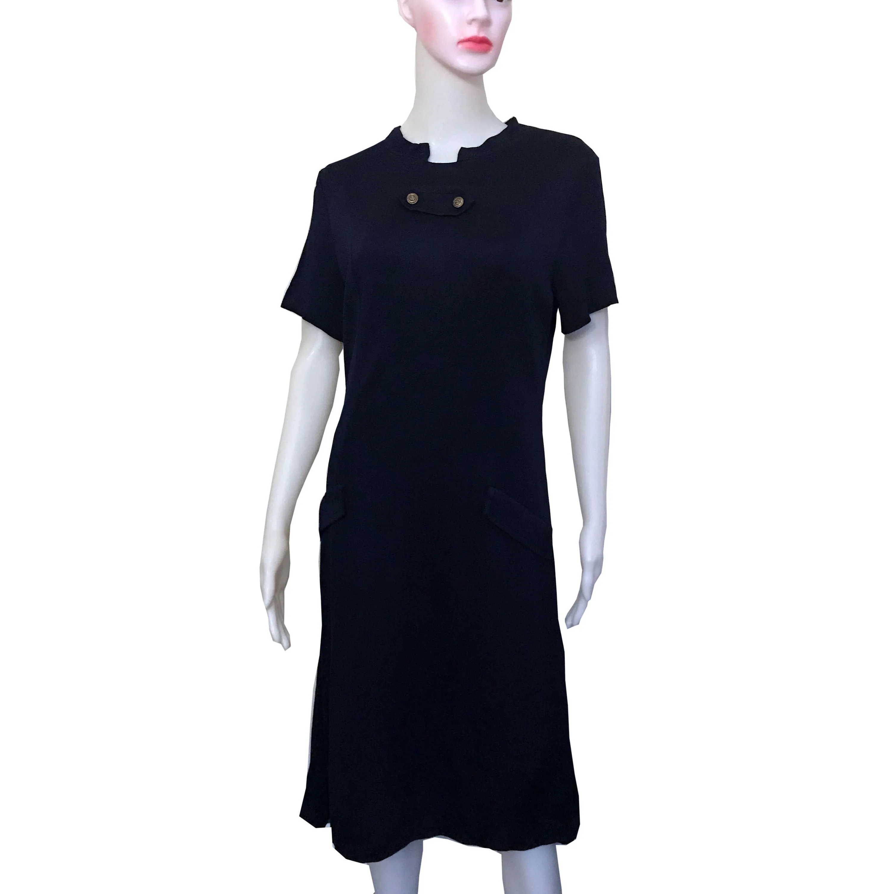 Vintage 1960s Berkshire B-Tween Mod Navy Dress