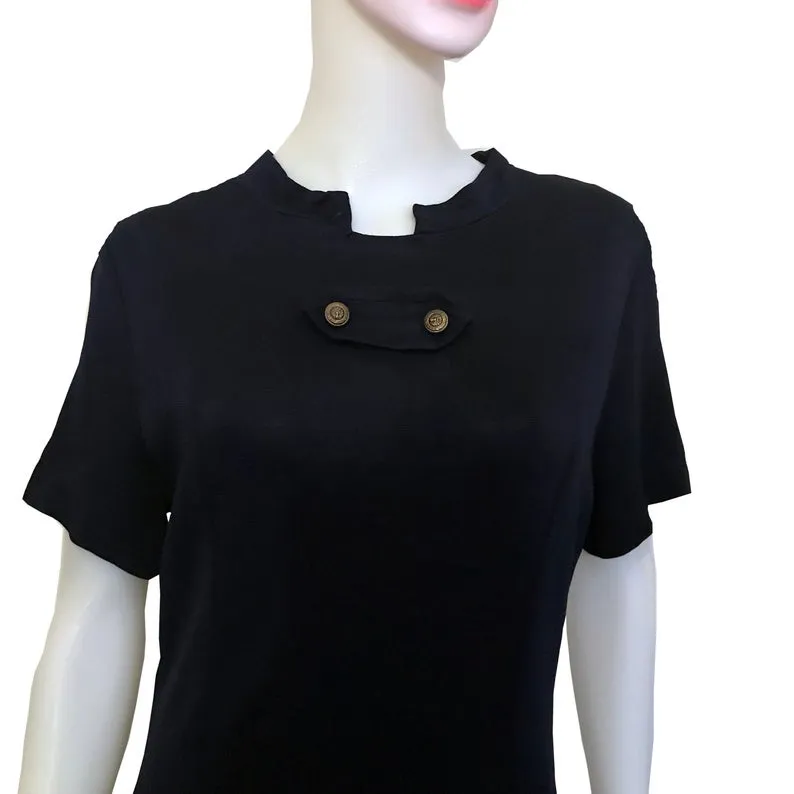 Vintage 1960s Berkshire B-Tween Mod Navy Dress
