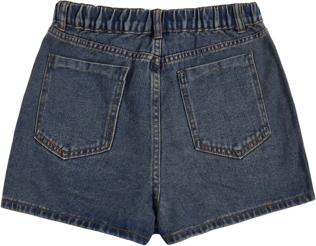 WDIRARA Women's High Waisted Button Front Denim Skort Asymmetrical Hem Skirt Shorts