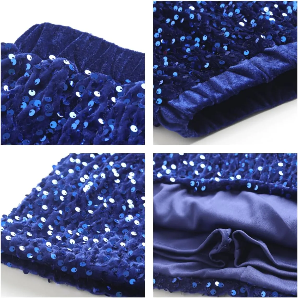 WELAKEN Sparkly Sequin Skirt for Girls Toddler & Kids Elastic Waistband Skirts with Lining