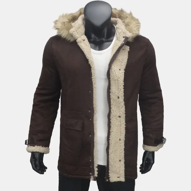 Winter herren Jacken Wildleder Warme Windjacke Mit Kapuze Fleece Jacke Männer Wolle Verdickt Pelz Kragen Oberbekleidung männer Kleidung S-5XL