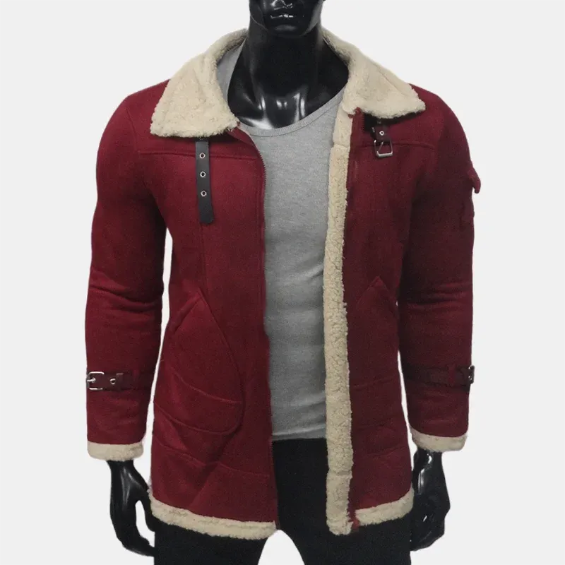 Winter Herren Mäntel Wildleder Fleece Jacke Künstliche Wolle Warm Kalt Mantel Baumwolle Europäischen Große Größe Oberbekleidung männer Kleidung S-5XL